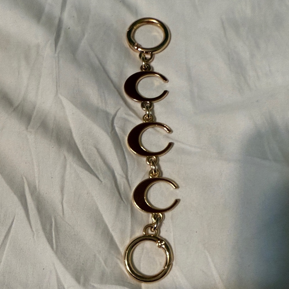 Gold-Tone Brown Enamel C-Link Bracelet